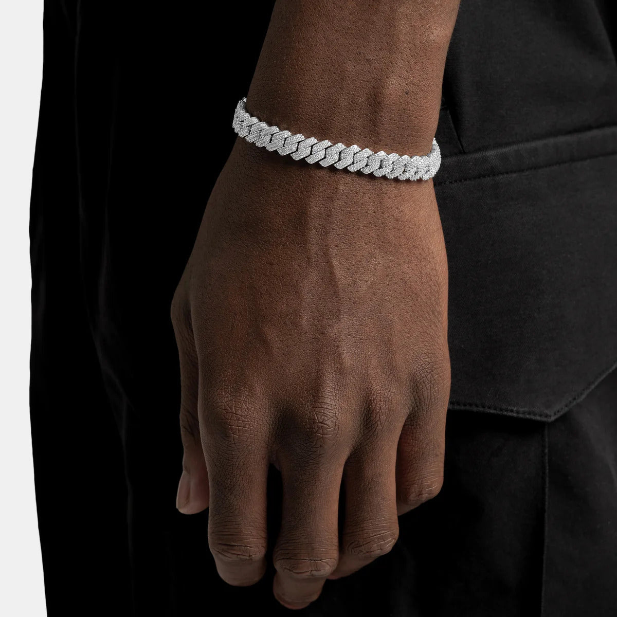 Moissanite Diamond Prong Cuban Bracelet - 8mm