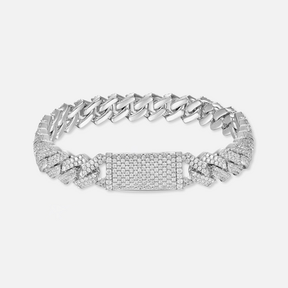Moissanite Diamond Prong Cuban Bracelet - 10mm
