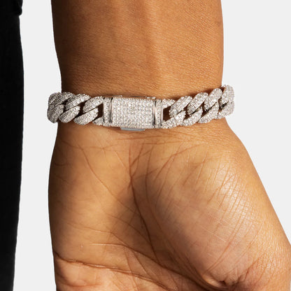 Moissanite Diamond Cuban Link Bracelet - 10mm