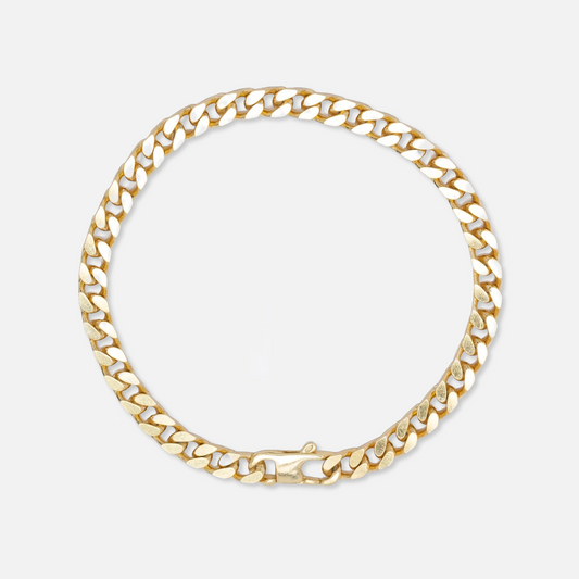 925 Gold Cuban Link Bracelet - 5mm