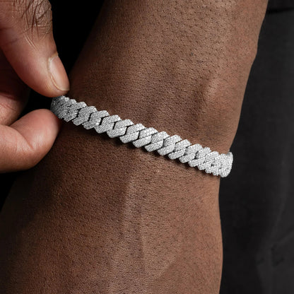 Moissanite Diamond Prong Cuban Bracelet - 8mm