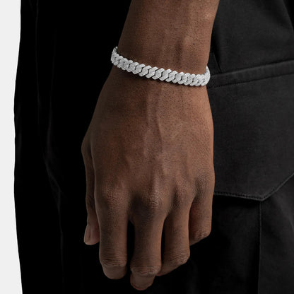 Moissanite Diamond Prong Cuban Bracelet - 8mm
