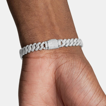 Moissanite Diamond Prong Cuban Bracelet - 8mm