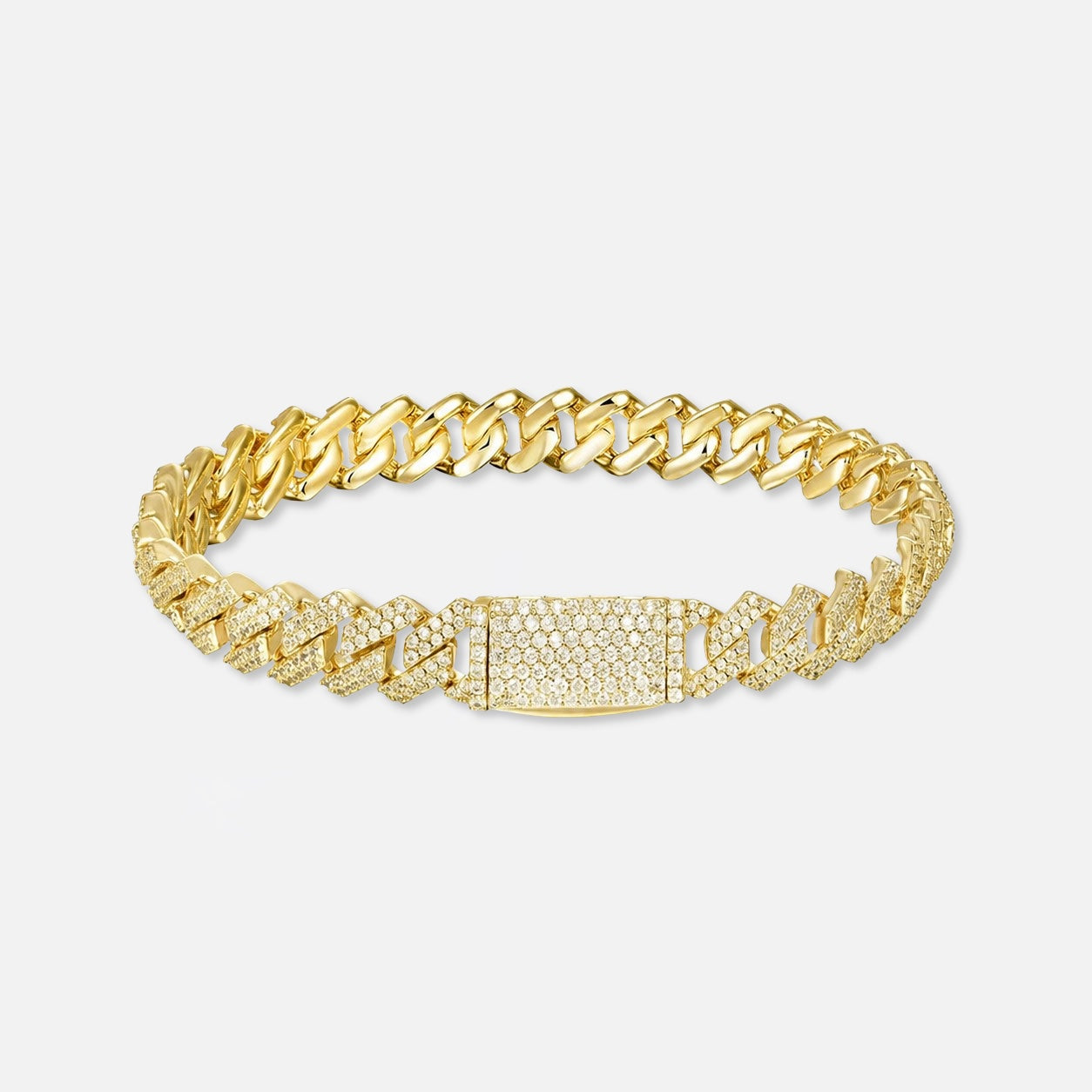 Diamond Prong Cuban Bracelet - 8mm
