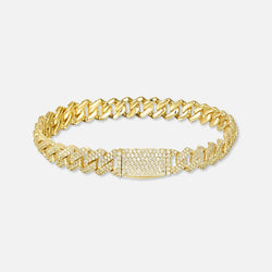 Diamond Prong Cuban Bracelet - 8mm