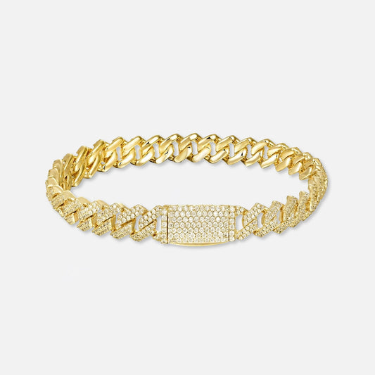 Diamond Prong Cuban Bracelet - 8mm