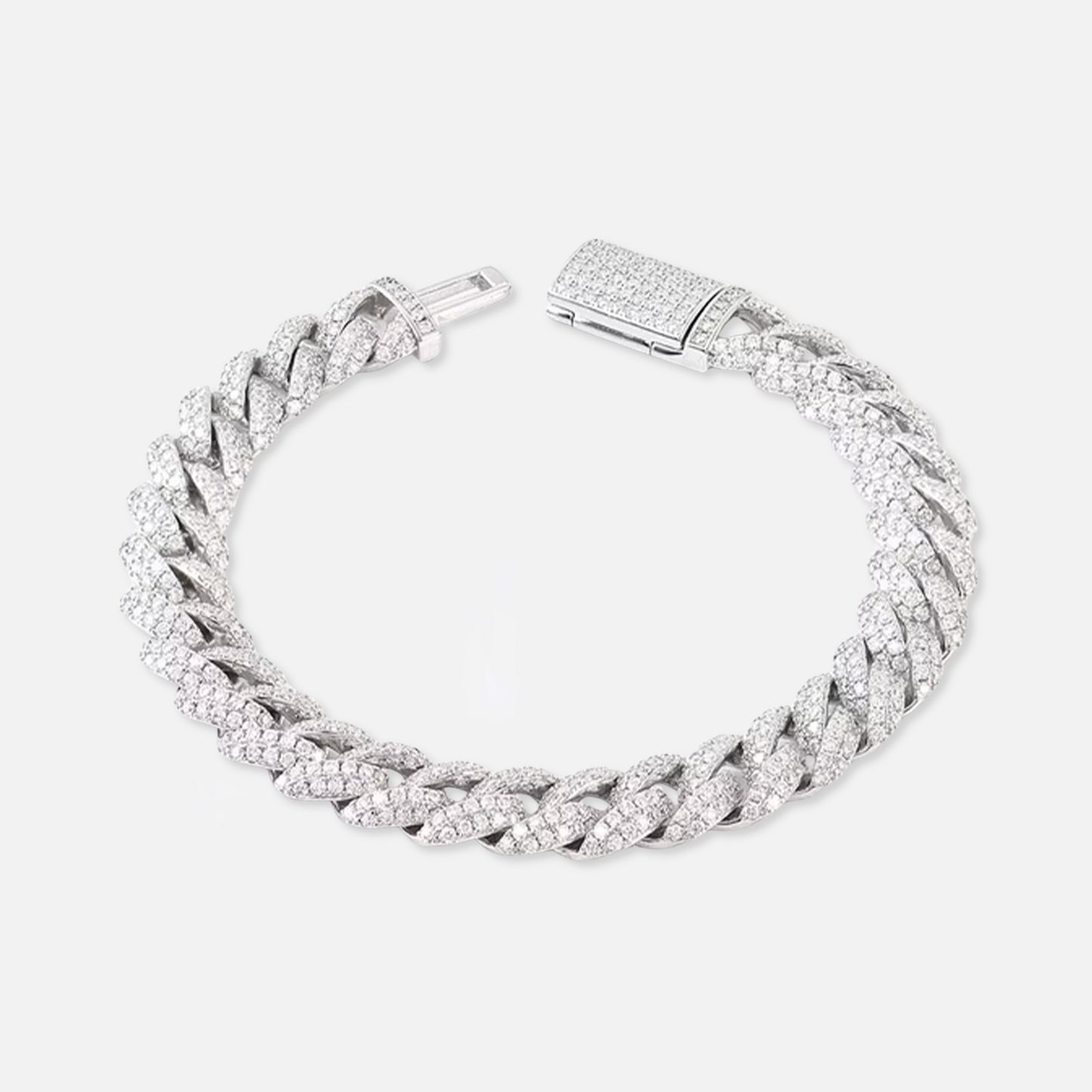 Moissanite Diamond Cuban Link Bracelet - 10mm