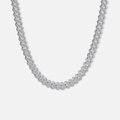Moissanite Diamond Prong Cuban Chain - 10mm