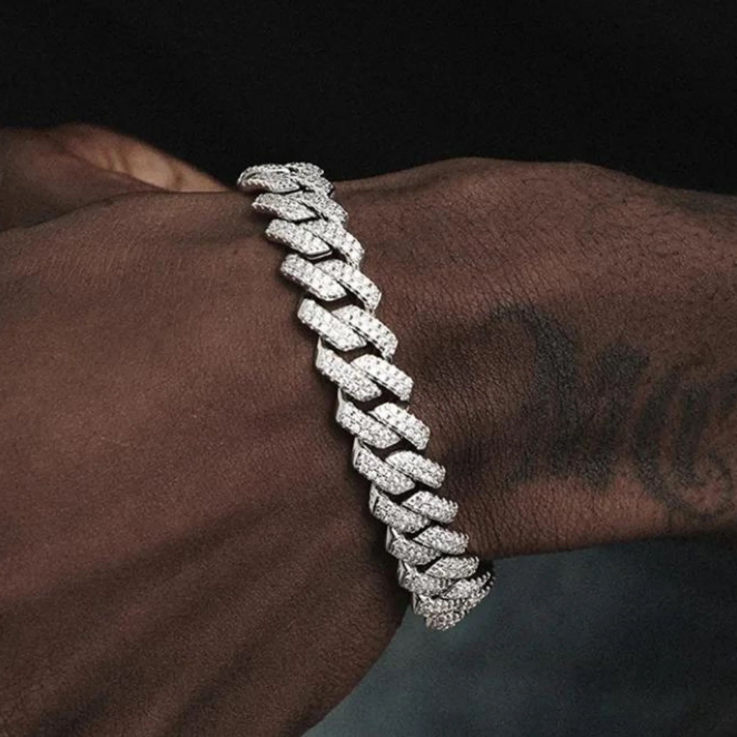 Moissanite Diamond Prong Cuban Bracelet - 10mm