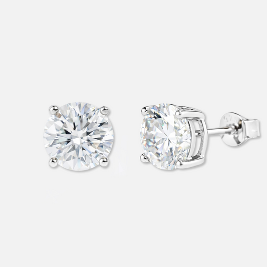 925 Diamond Round Cut Earrings