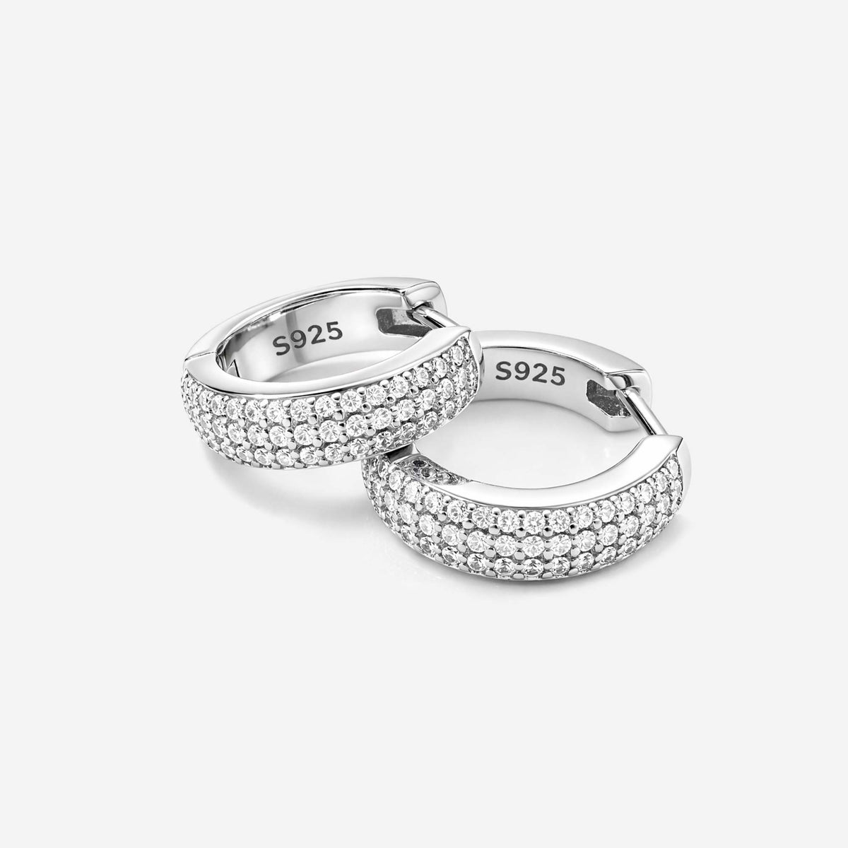 925 Diamond Hoop Earrings