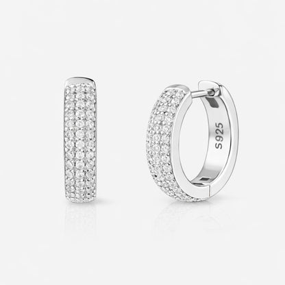 925 Diamond Hoop Earrings