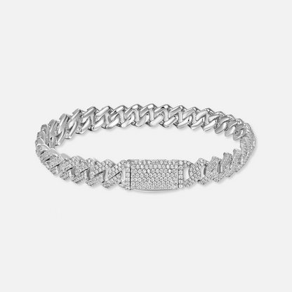 Moissanite Diamond Prong Cuban Bracelet - 8mm