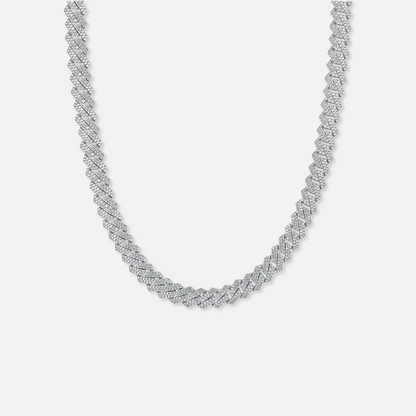 Moissanite Diamond Prong Cuban Chain - 8mm