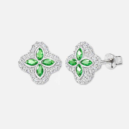 925 Emerald Earrings