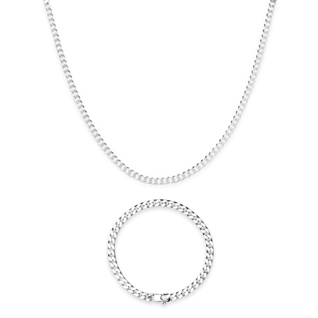 Set Cadena + Pulsera Miami 925 5mm