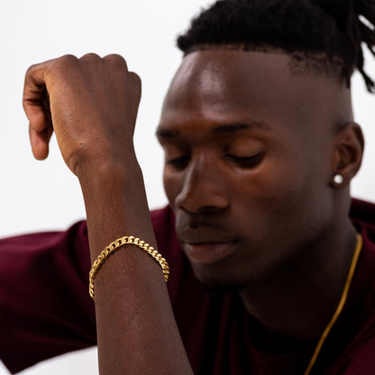 925 Gold Cuban Link Bracelet - 5mm