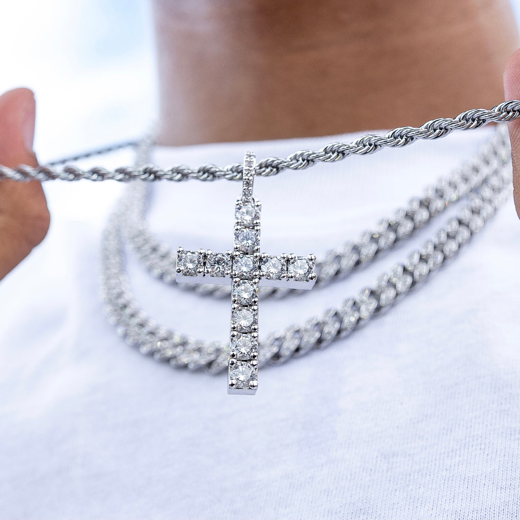 Colgante "White Diamond Cross"